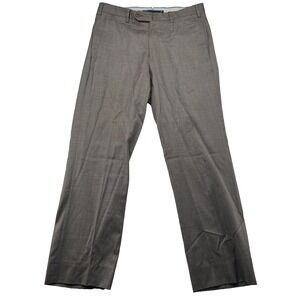 INCOTEX Men's Brown Wool Dress Pants Slacks 33x30 Super 120's